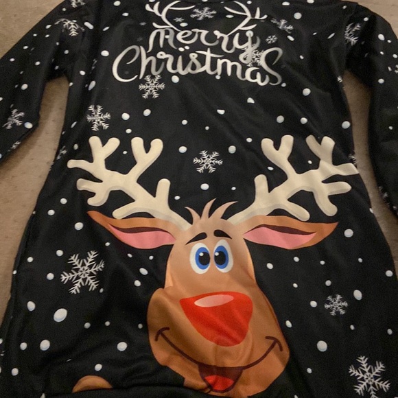 BRAND NEW NEVER WORN!  Holiday hoodie.  Thin silk like material.  Very cute!!! - Picture 2 of 6